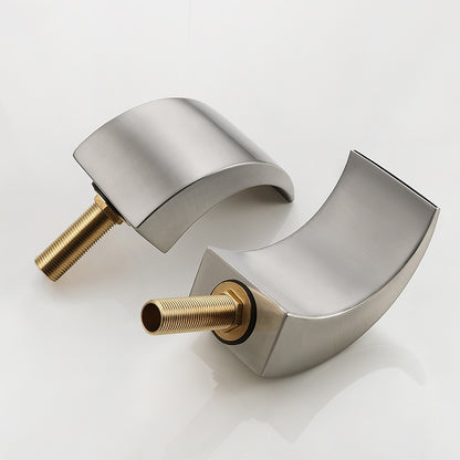 LED Waterfall Bathroom Faucet, Widespread Double-Handle Brass Faucet, Matte Black / Brushed Nickel / Chrome