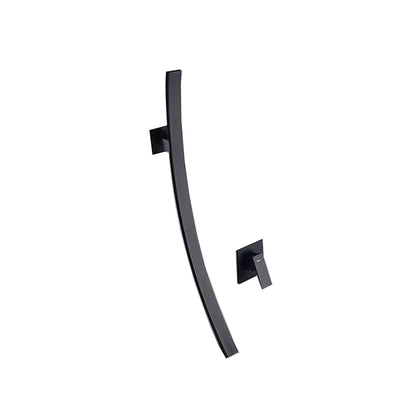 Matte Black Wall-Mount Waterfall Bathroom Faucet, Modern Single-Handle Sink Faucet