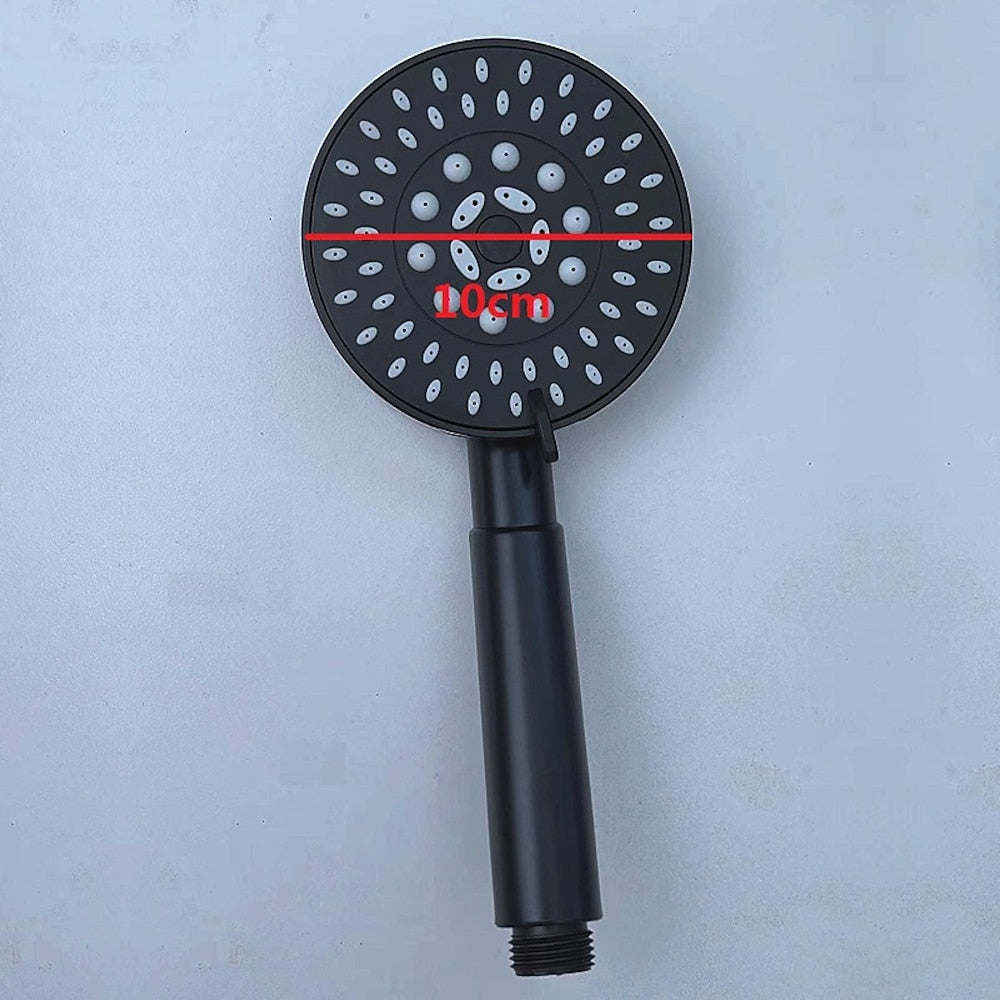 5-Spray Mode Matte Black Handheld Shower Head, High-Pressure Bathroom Showerhead
