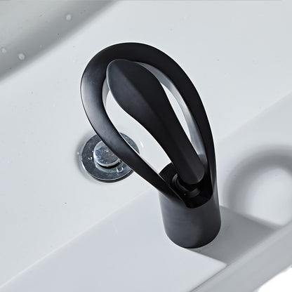 Modern Waterfall Bathroom Faucet, Single-Handle Brass Faucet