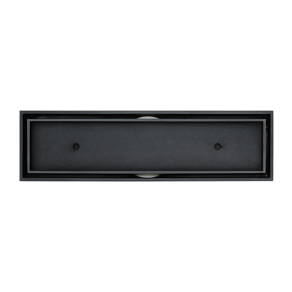 Matte Black Brass Linear Floor Drain, Contemporary Bathroom Shower Floor Drain with Removable Cover