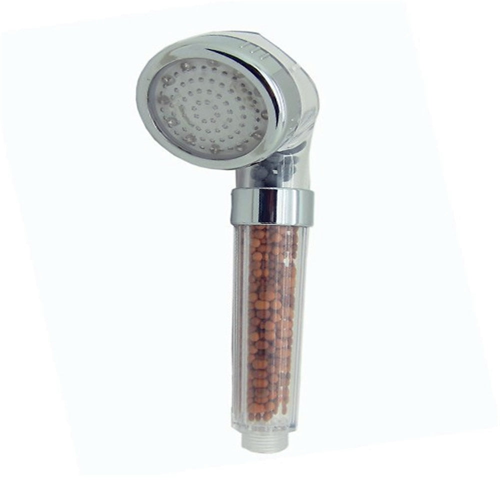 Electroplated Contemporary LED Handheld Shower Head, Temperature Control Shower Head with Jet / Rainfall Spray