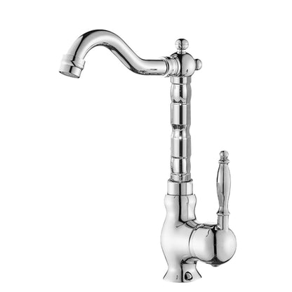 Retro Single-Hole Bathroom Vessel Sink Faucet, Single-Handle Brass Swivel Faucet, Antique Brass / Chrome / Polished Gold
