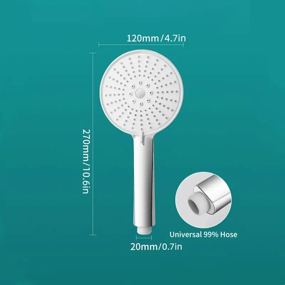 Modern 5-Mode High Pressure Handheld Shower Head, Adjustable Water Saving Showerhead, Chrome / Matte Black
