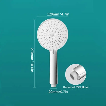 Modern 5-Mode High Pressure Handheld Shower Head, Adjustable Water Saving Showerhead, Chrome / Matte Black