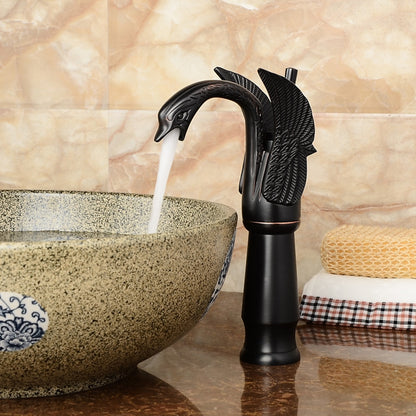 Retro Swan-Shaped Bathroom Faucet, Single-Handle Single-Hole Faucet