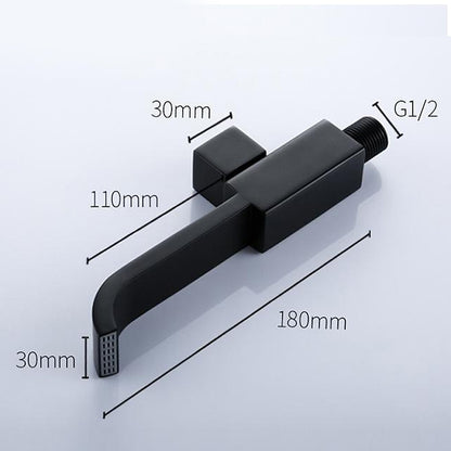 Modern Wall-Mount Bathroom Faucet, Single-Cold Single-Handle Basin Faucet, Chrome / Matte Black / Brushed Gold