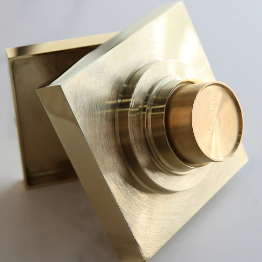 Reversible Tile-Insert Square Brass Shower Floor Drain, Shower Floor Drain with Hair Catcher Strainer, Chrome / Polished Gold / Brushed Gold / Matte Black