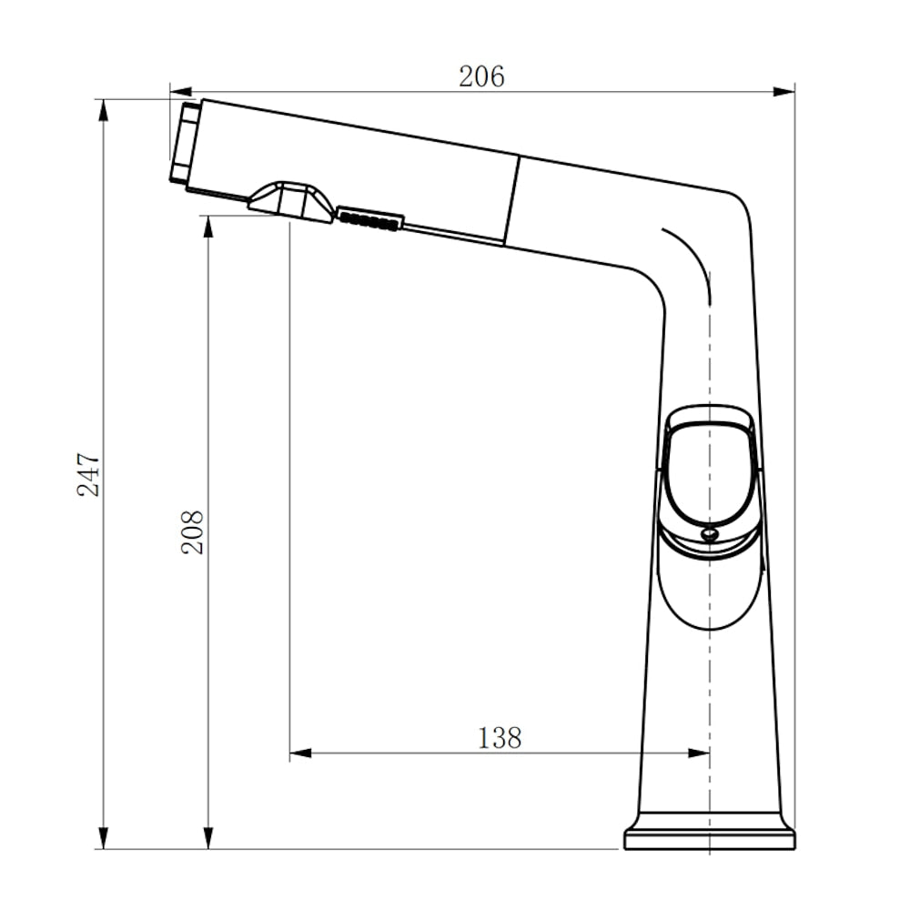 Pull-Out Spout Modern Bathroom Faucet, Single-Handle Single-Hole Swivel Faucet, Matte White / Chrome / Gunmetal