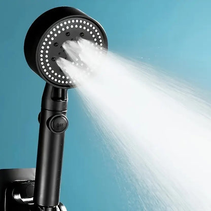 5-Spray Mode Handheld Shower Head, ON / OFF Pause Switch Showerhead with Hose, Matte Black / Chrome
