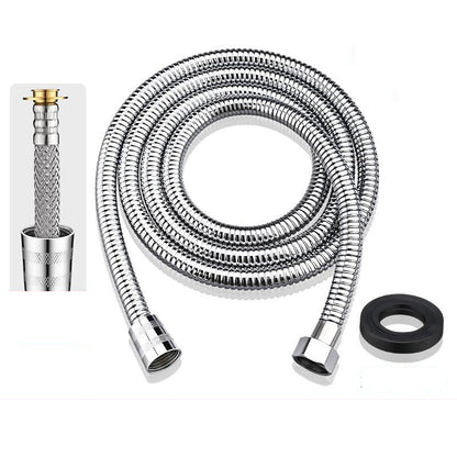 Kink-Free Flexible Handheld Shower Hose, 360-Degree Swivel Replacement Shower Tube, Chrome / Matte Black / Matte White / Stainless Steel