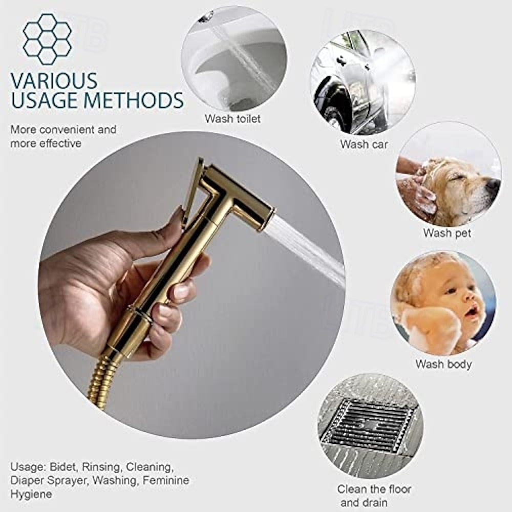 Self-Cleaning Handheld Bidet Faucet, Wall-Mount Single-Handle Mixer Valve, Chrome / Brushed Gold / Matte Black / Gunmetal