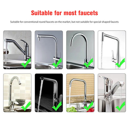 Chrome 360-Degree Swivel Flexible Faucet Extender, Dual-Mode Spray Faucet Aerator