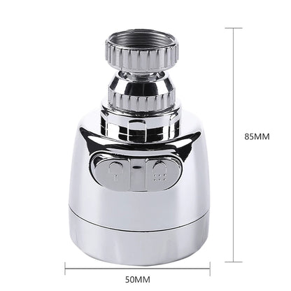 Chrome 360-Degree Swivel Faucet Aerator, Dual Spray Mode Spray Head Attachment