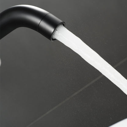 Modern Wall-Mount Bathroom Faucet, Single-Handle Swivel Spout Cold Only Faucet, Matte Black / Matte White / Antique Brass / Chrome