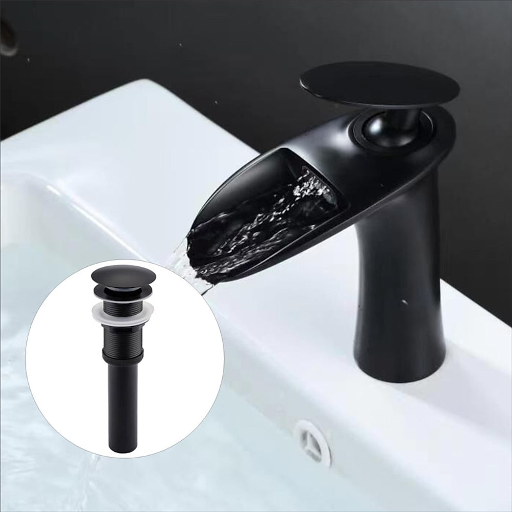 Modern Waterfall Bathroom Faucet, Single-Handle Single-Hole Faucet