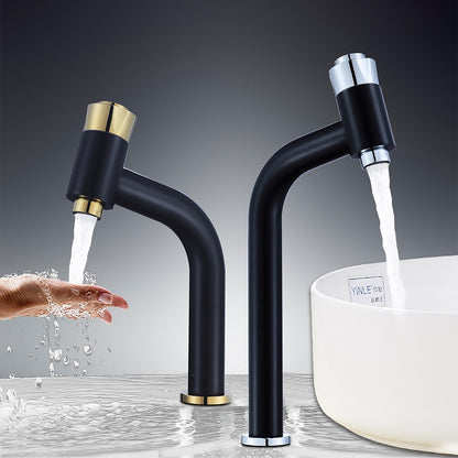 Modern Single-Hole Bathroom Faucet, Push-Button Faucet