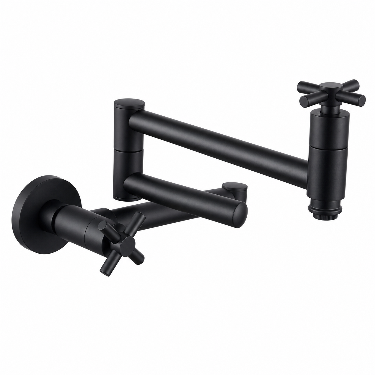 Wall-Mount Single Hole Commercial Pot Filler Faucet, Matte Black