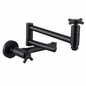 Wall-Mount Single Hole Commercial Pot Filler Faucet, Matte Black