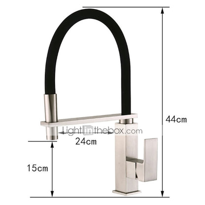 Electroplated Single-Hole Single-Handle Pull-Down Kitchen Faucet, High Arc Swivel Spout Faucet