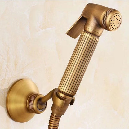 Self-Cleaning Antique Copper Handheld Bidet Sprayer, Wall-Mount Toilet Shattaf Sprayer with Hose
