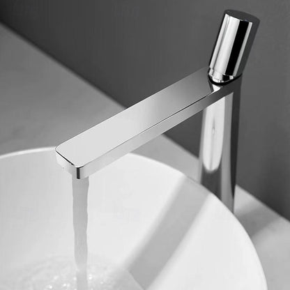 Modern Single-Hole Vessel Sink Faucet, Single-Handle Waterfall Spout Faucet, Matte White / Chrome / Matte Black / Gunmetal