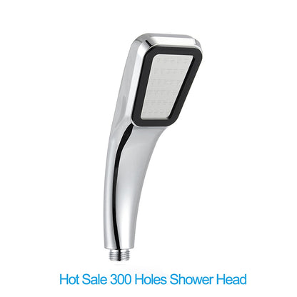 Chrome Handheld Shower Head, High Pressure 300-Hole Water Saving Shower Head