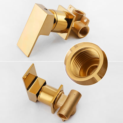 Brushed Gold Modern Wall-Mount Bathroom Faucet, 2-Hole Single-Handle Waterfall Spout Faucet