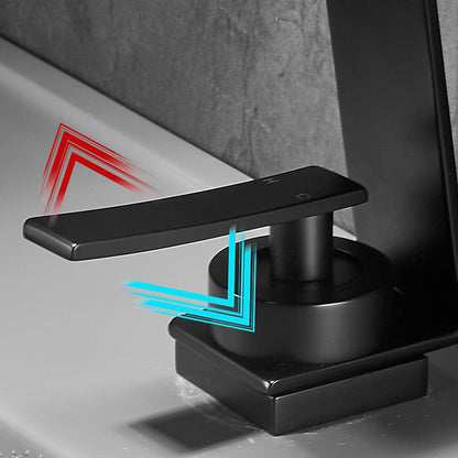 Waterfall Bathroom Faucet, Modern Single-Hole Single-Handle Faucet with Pop-Up Drain, Chrome / Matte Black / Gunmetal