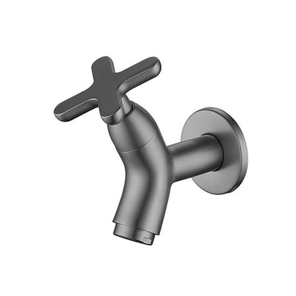 Modern Wall-Mount Bathroom Faucet, Single-Cold Brass Basin Faucet, Gunmetal / Chrome / Matte White
