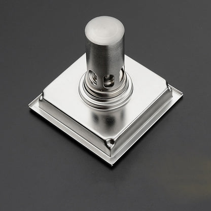 Stainless Steel Anti-Odor Square Floor Drain, Floor-Mounted Shower Drain with Removable Cover
