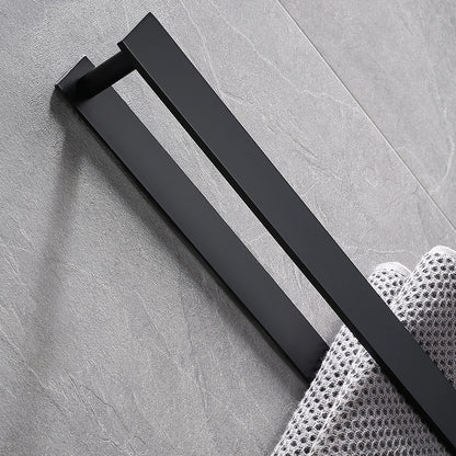 Self-Adhesive SUS304 Stainless Steel Towel Bar, Wall-Mounted No-Drill Towel Holder with Hook, Matte Black / Chrome / Brushed Nickel
