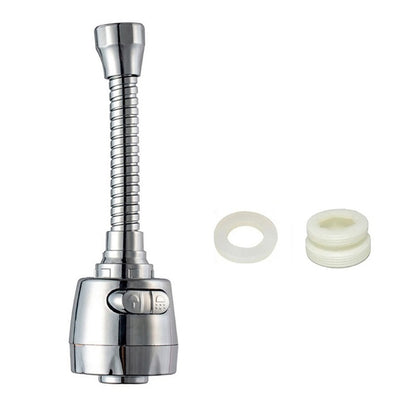 Chrome 360-Degree Swivel Flexible Faucet Extender, Dual-Mode Spray Faucet Aerator