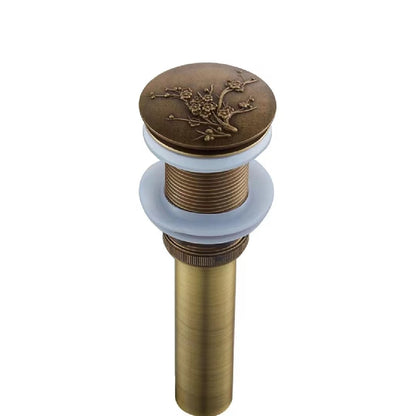 Antique Brass Pop-Up Drain Assembly, Solid Brass Bathroom Vessel Vanity Sink Stopper