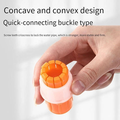 Orange Plastic Garden Hose Tap Connector Set, 5-Piece Quick Connect Faucet Adapters