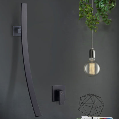 Matte Black Wall-Mount Waterfall Bathroom Faucet, Modern Single-Handle Sink Faucet