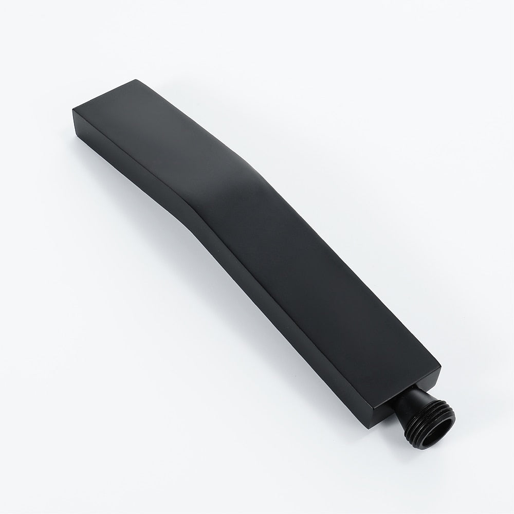 Matte Black Brass Handheld Shower Head, Single-Spray Wall-Mount Hand Shower with Hose / Bracket