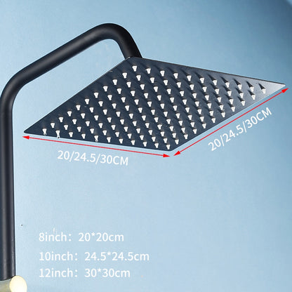 Rainfall Matte Black Shower Head, Contemporary Stainless Steel Shower Head