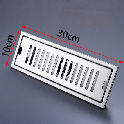 Modern Stainless Steel Linear Floor Drain, Rectangle Bathroom Shower Floor Grate Drain