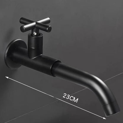 Modern Wall-Mount Bathroom Faucet, Single-Handle Swivel Spout Cold Only Faucet, Matte Black / Matte White / Antique Brass / Chrome