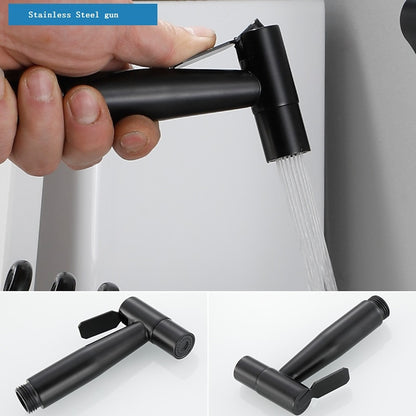 Matte Black Wall-Mount Handheld Bidet Sprayer Set, Bathroom Toilet Bidet Sprayer with Hose / T-Valve