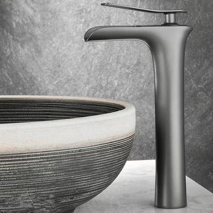 Waterfall Bathroom Faucet, Modern Single-Handle Single-Hole Faucet