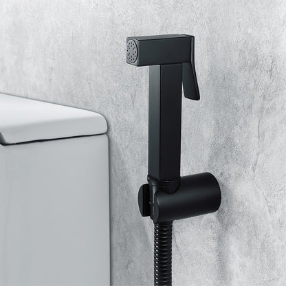 Matte Black Handheld Bidet Sprayer, Self-Cleaning Brass Sprayer, Toilet Spray Gun with Hose