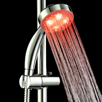 LED -Changing Chrome Handheld Shower Head, Contemporary ABS Plastic Rainfall Shower Head