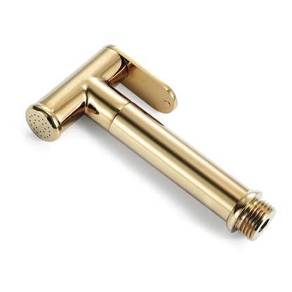 Polished Gold Contemporary Brass Handheld Bidet Sprayer, Single-Handle Toilet Diaper Sprayer with 1.5m Hose