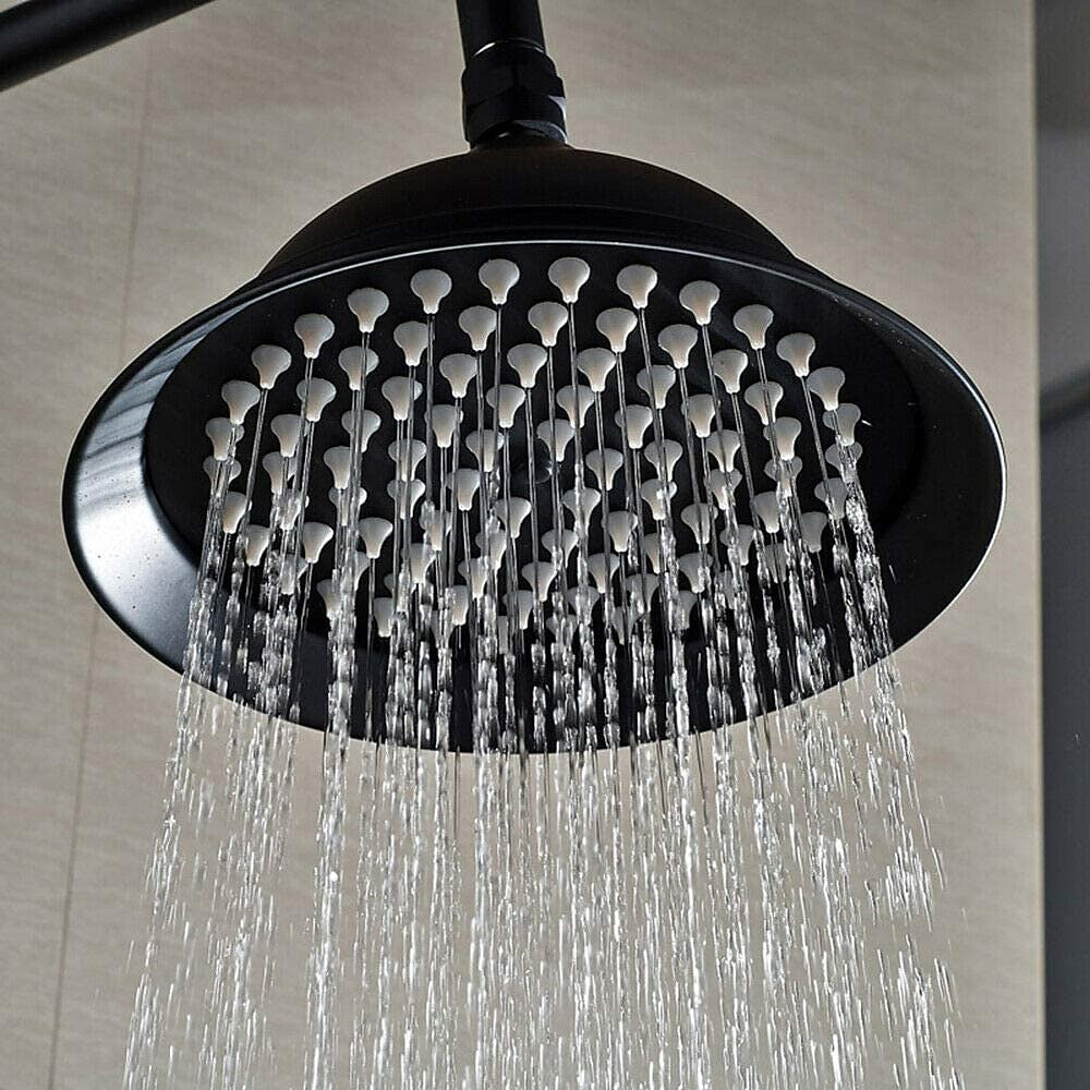 Oil-Rubbed Bronze Traditional Wall-Mounted Rainfall Shower System, Dual-Handle Brass Faucet with Handheld Shower