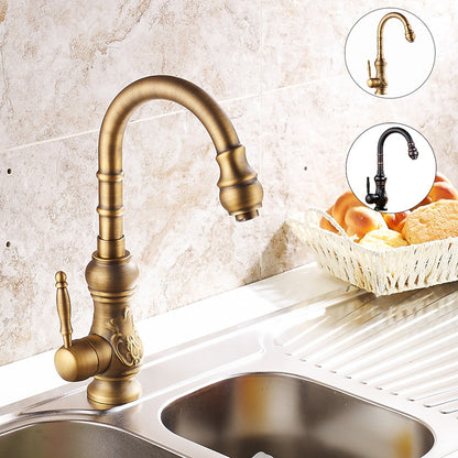 Antique Single-Hole Kitchen Faucet, Single-Handle High Arc Faucet
