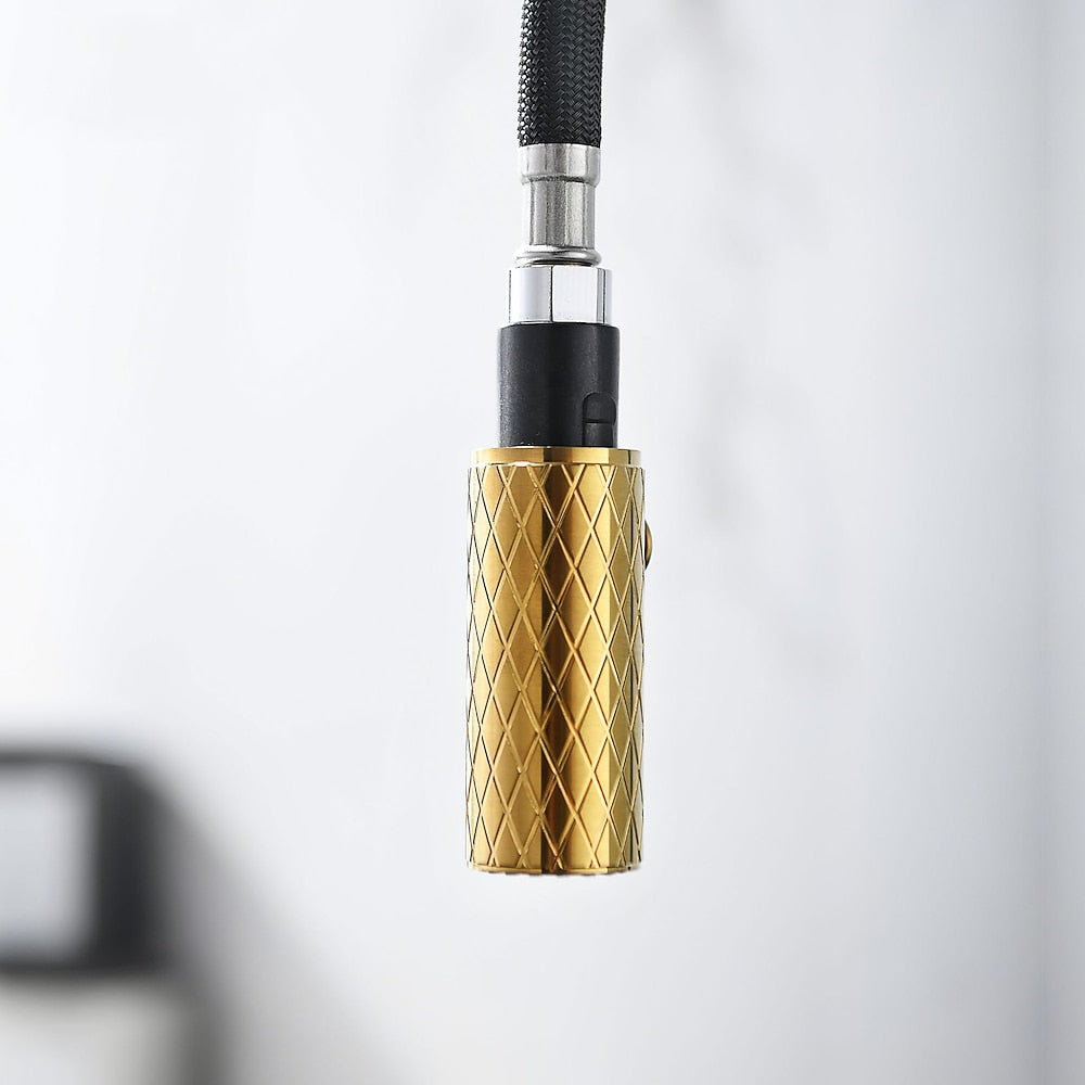 Pull-Down High-Arc Kitchen Faucet, Single-Handle Brass Faucet