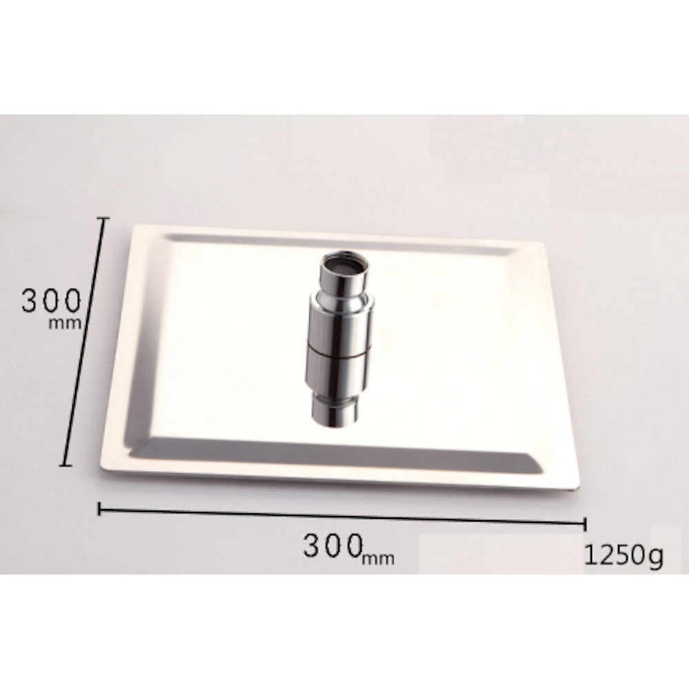 Chrome Contemporary Square Rainfall Shower Head, Ultra-Thin Bathroom Overhead Spray