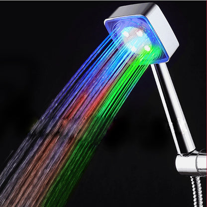 LED -Changing Chrome Handheld Shower Head, Contemporary 2-Mode Shower Head